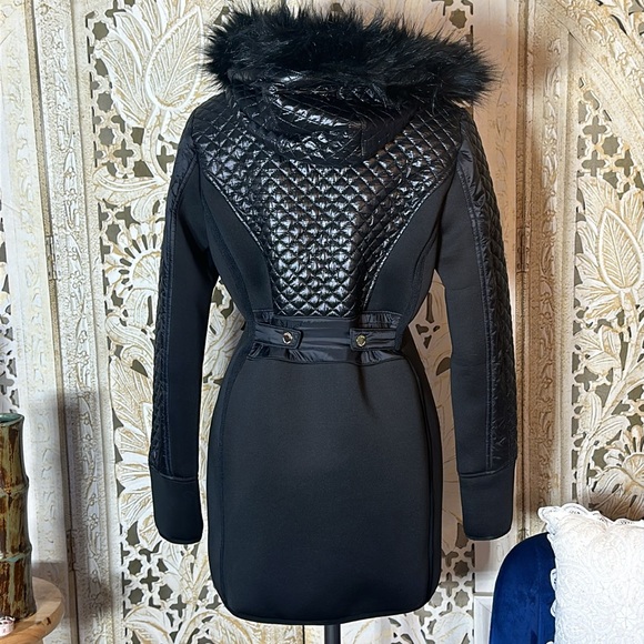 Michael Kors woman’s small black hoodie semi long jacket - Picture 5 of 9